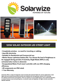 120W Solar Outdoor Street Light with pole - NM-Tech.co.za