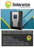 5KVA/4000W 48V Solarwize Hybrid Inverter – Built in 50A PWM